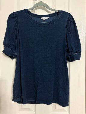 Chico's Deep Navy Puff Sleeve Tee